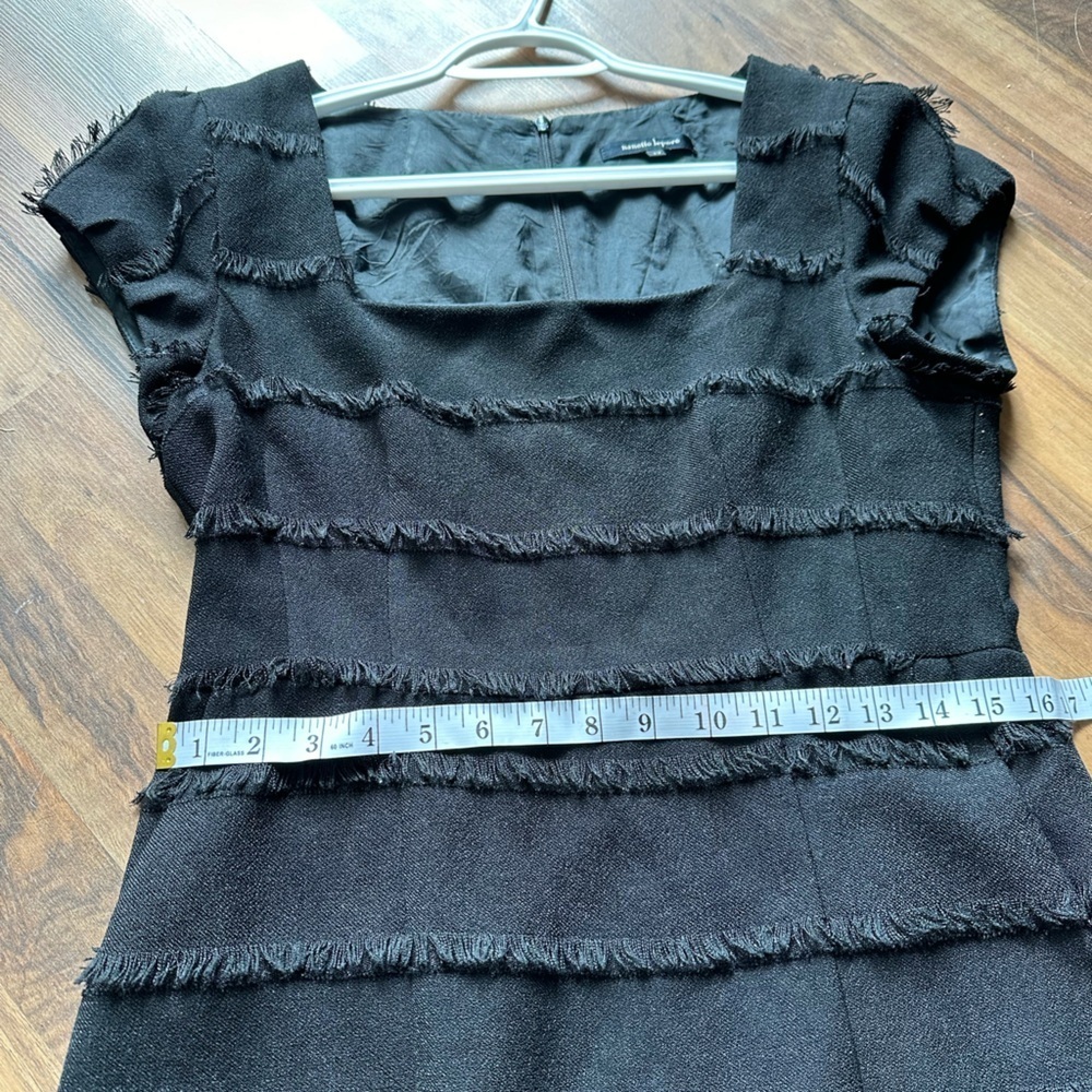 Nanette Lepore Catch Me Fringed dress black cocktail dress size 10 - Picture 16 of 16